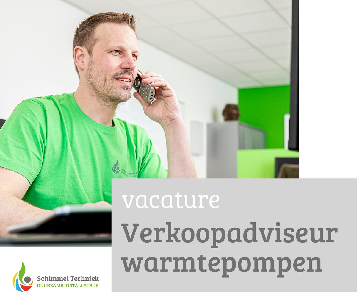 schimmeltdi's tweet photo. Heb je affiniteit / ervaring met verkoop? En wil je ons helpen heel Nederland over te laten stappen op 𝗱𝘂𝘂𝗿𝘇𝗮𝗮𝗺 𝘄𝗼𝗻𝗲𝗻 𝗼𝗳 𝘄𝗲𝗿𝗸𝗲𝗻? Solliciteer dan als Verkoopadviseur warmtepompen 😄 #vacature #barneveld https://t.co/hYUB4yhznz https://t.co/Lss6gmS8il