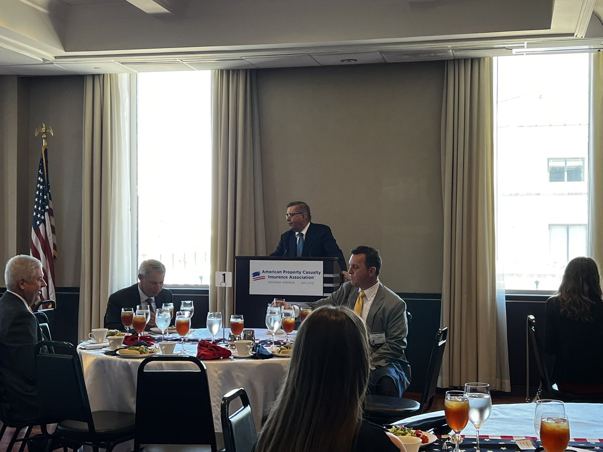 TeamAPCIA's tweet photo. APCIA Pres &amp; CEO David Sampson reflects on the state of our union and political discourse - “wild fluctuations in politics are leading to wild fluctuations in public policy.” #DCLAD22 https://t.co/oj4elNENz1