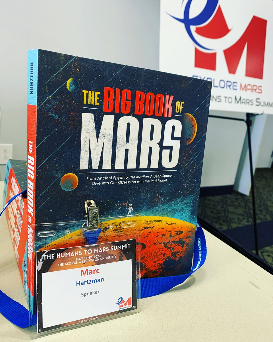 marchartzman's tweet photo. Getting ready at the @exploremars #humanstomarssummit! @quirkbooks #thebigbookofmars #mars #redplanet https://t.co/pIbgvKjcP8