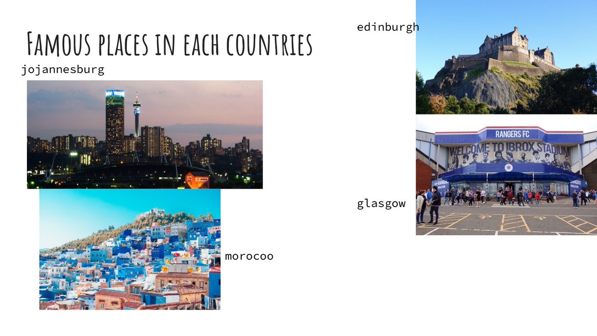 GorebridgePS's tweet photo. Now that P5K have looked at the geography of Scotland and Africa they are now taking responsibility for their own learning to create a Google slide to compare Scotland and Africa. This is a sample by AD of what is to come. #MidDigiLearn https://t.co/t7Rz5nSkCc