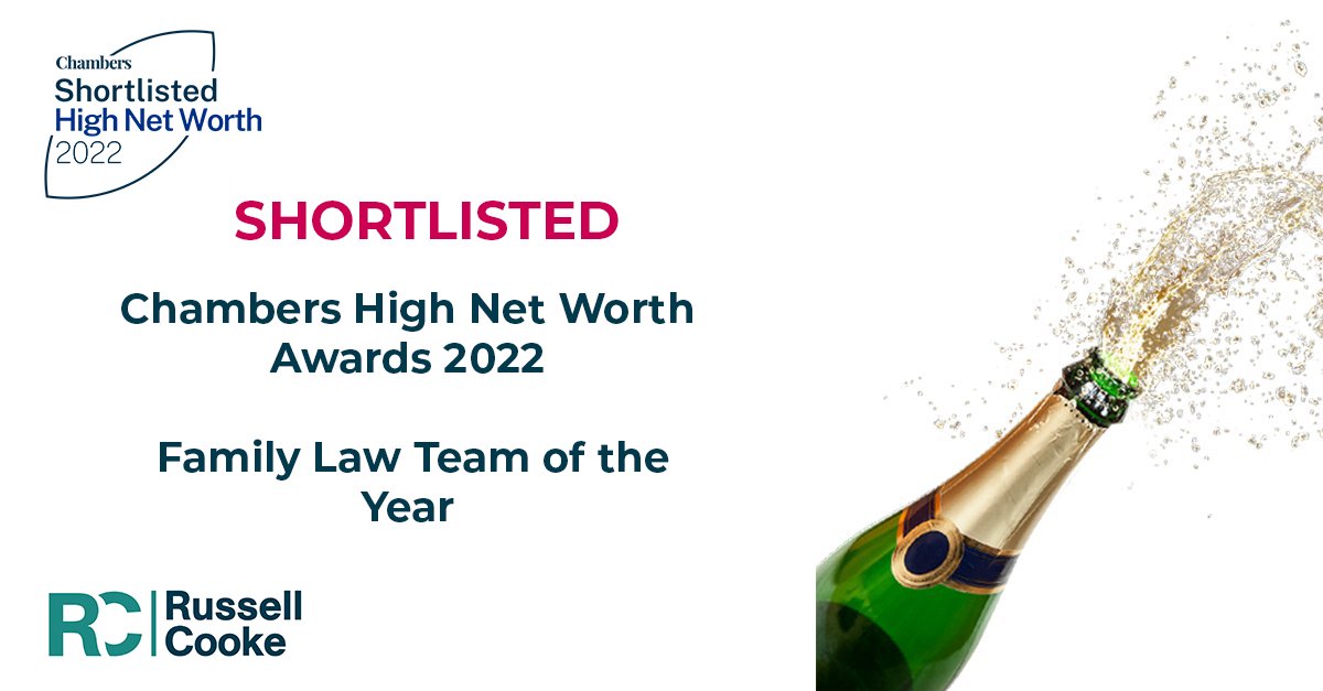 RussellCooke's tweet photo. We're delighted that our family team has been shortlisted for Family Law Team of the Year in the Chambers High Net Worth Awards 2022. Congratulations to the team. Winners will be announced on 21 July at a ceremony at The Science Museum, London. #ChambersHNWAwards @ChambersGuides https://t.co/TQXejBOYci