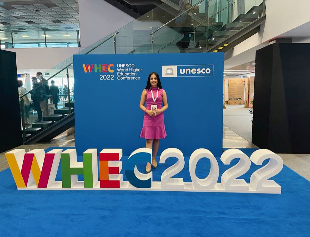 KenishaArora's tweet photo. Honoured to be delivering a speech at @UNESCO’s World Higher Education Conference and represent youth. I had the great pleasure of speaking w/ @SteGiannini and hearing from @AAzoulay about regenerating society & #UnleashTheTalent through #education.
#SDG4YouthNetwork #WHEC2022 https://t.co/DanJjJEzDo