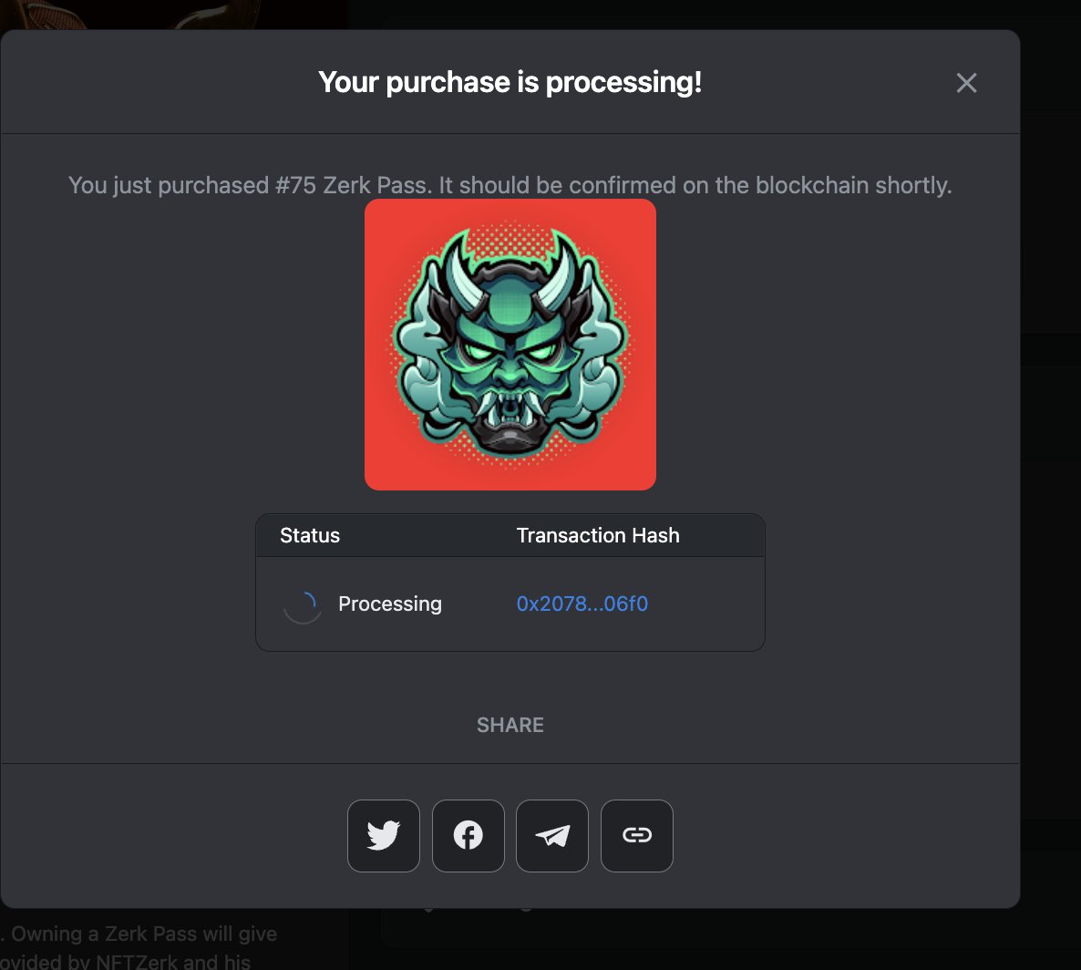 <a href="/NFTZerk/">NFTZerk</a> Nubbies just bought a Zerk Pass as a means to support builders and people that share the same values as us!