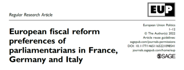 pierrecboyer's tweet photo. What are the specific hurdles to consensus among political representatives on #Euro Area fiscal reform issues? Timely new publication @EUP_TheJournal “#European #fiscal #reform preferences of parliamentarians in France, Germany and Italy” 👇 https://t.co/iYjnelz1CI