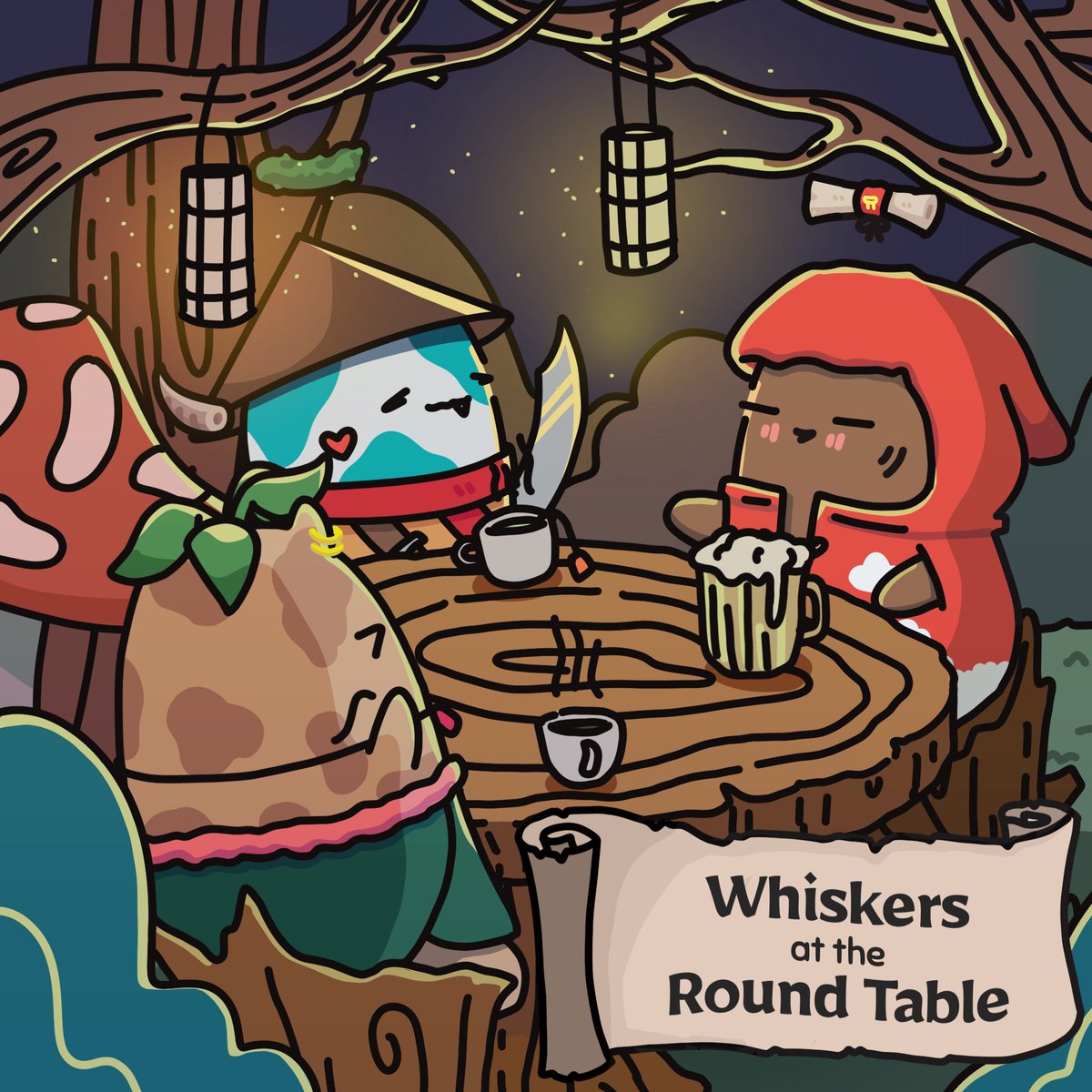thegreatpond's tweet photo. We're live now in spaces with @mustachedave &amp; @champanini0x , talking to @SSDefendersNFT ! Tune in for the alpha 😉

art by @wagyubeefcurry https://t.co/aBEYAYyCIB