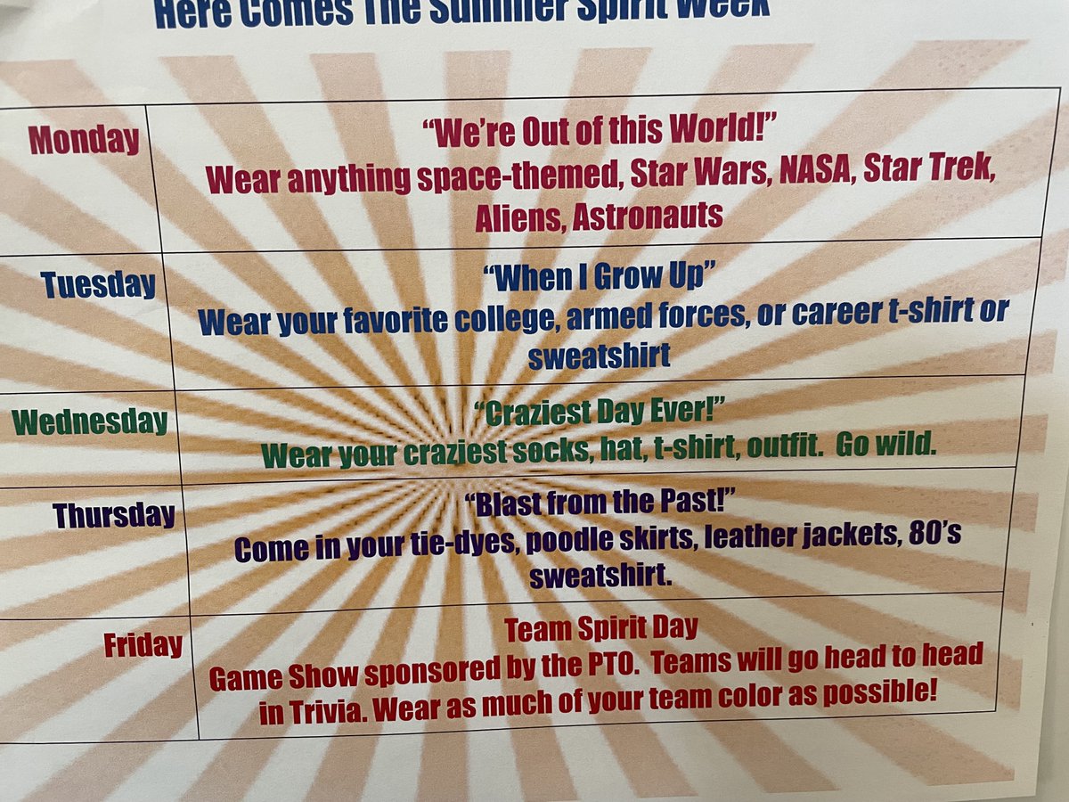 NFMiddleRed's tweet image. Spirit Week at NFMS starts Monday, May 23rd!  Be there or be a parallelogram!