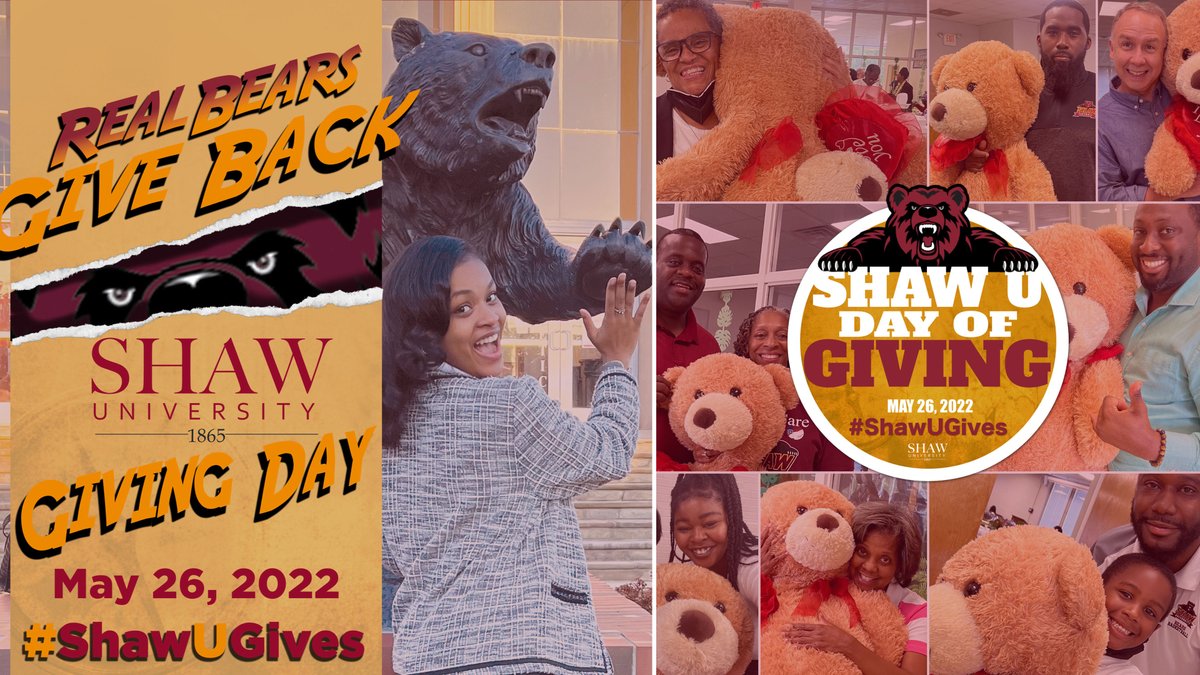 Show Us Your Bear Pride!
To celebrate the Day of Giving on May 26, 2022, we want you to show your Bear Pride and post a selfie with any bear you see in your city, NOW through May 26th, to our #ShawUGives. Submit your photo here ▶️ ▶️  go.shawu.link/t4cj6sp