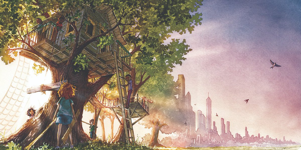 vosswriter's tweet photo. Of all the illustrations I did for @jordanraynor 's THE CREATOR IN YOU, I think this one is at the top of my favorites list. #art #illustration #picturebook #picturebookillustration #treefort #treehouse https://t.co/6tbYUgH3Kw