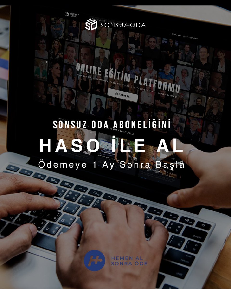 sonsuzoda's tweet photo. Sonsuz Oda aboneliğini Haso ile alarak ödemeye 1 ay sonra başlayabilirsin. #sonsuzoda #onlineegitim #haso https://t.co/XfXM9EBWjj