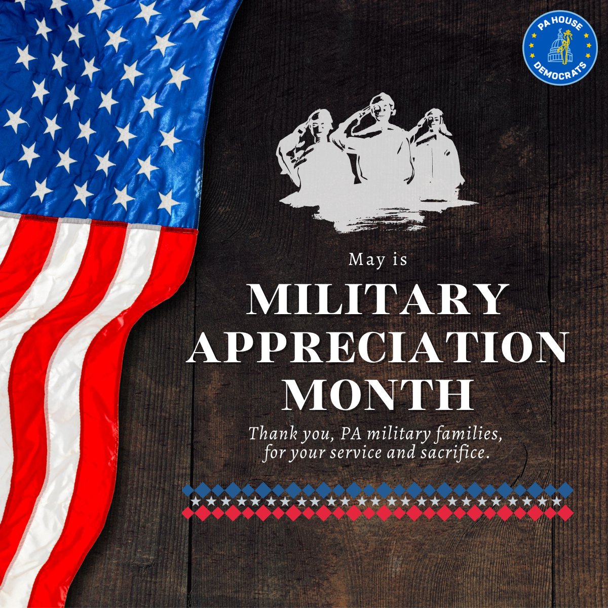 May is Military Appreciation Month. This month is a time to commemorate the fearless individuals who serve or have given their lives serving in our Armed Forces and worked honorably to keep us safe.  
#MilitaryAppreciationMonth