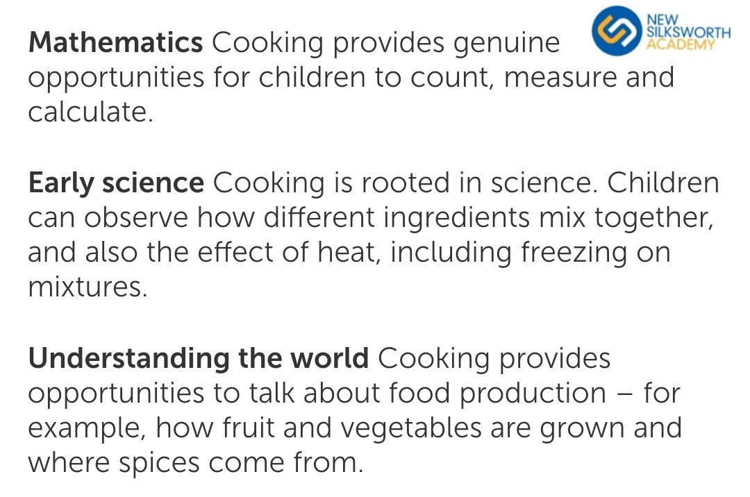 Mrs_Merrie's tweet photo. Reception children @NewSilksAcademy have loved baking gingerbread this week.
The benefits of learning to cook alongside an adult are significant. Most of the early years curriculum can be linked to cooking activities
#essentialexperiences
@extoltrust https://t.co/WWzrFe3tVR