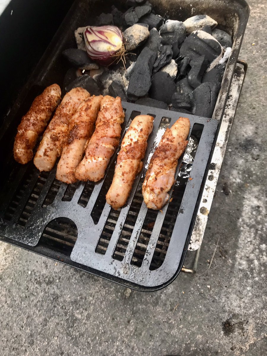 tantrictrevbbq's tweet photo. BBQ jacket spud plus pigs in blankets. Bbq pit beans with Nduja and blue cheese,red onion straight on the coals with honey, Fried egg and a little healthy salad lol. #weberGA #sausages #pitbeans #jacketpotato #nduja #homecooking #comfortfood https://t.co/7ZRZsxoPR1