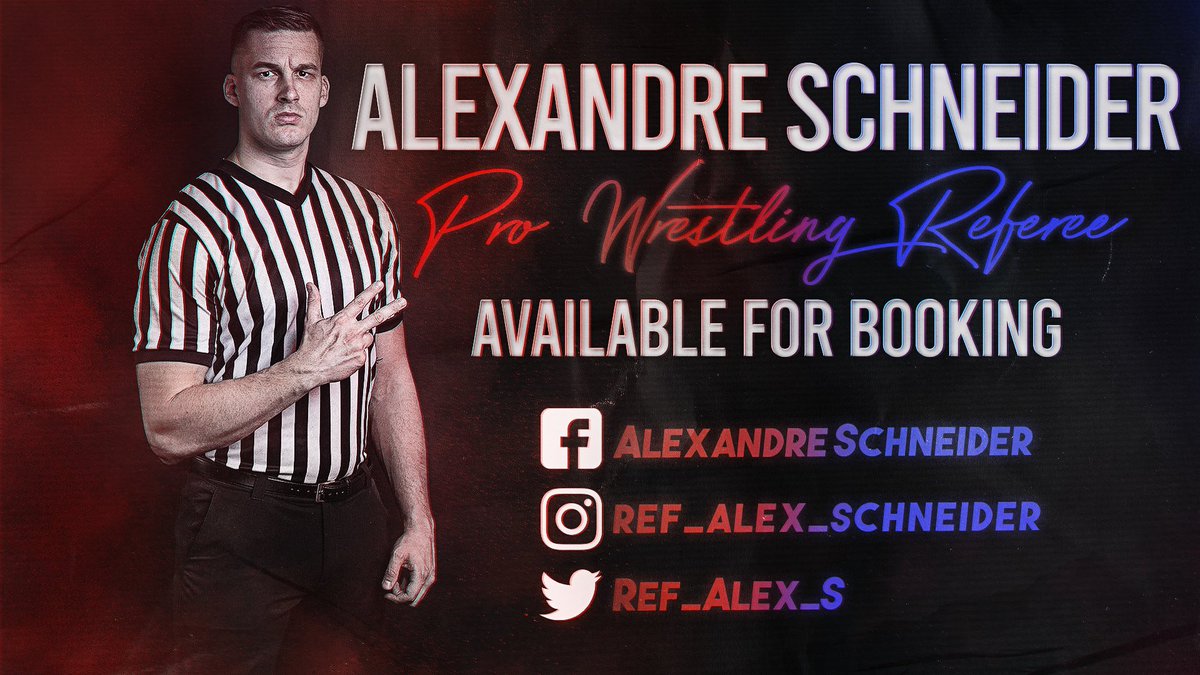 Ref_Alex_S's tweet image. Available for bookings !

• Valid Passport ✅
• Fully Vaccinated ✅
• English 🇬🇧 and French 🇫🇷✅
• International experience ✅

Pro wrestling referee train by @ShawnSpears and @MmmGorgeous at @FlatbacksT 

Please share 🔄 and like ♥️
Thank you @UniversCatch for the graphic