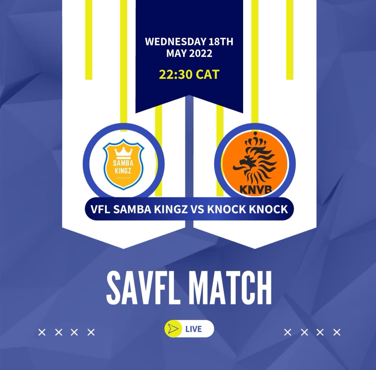 Samba Kingz_SAPL🤙 (@kingzsapl) on Twitter photo Big one tonight! Tune in as we face off against champions league side <a href="/KnockKnockMF/">Knock Knock FC</a>
#savfl #season10 #proclubs Big one tonight! Tune in as we face off against champions league side <a href="/KnockKnockMF/">Knock Knock FC</a>
#savfl #season10 #proclubs