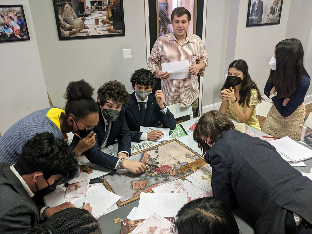 SebastianBae's tweet photo. A great morning of facilitating two sessions of Diplomacy with @NickWernert for the high school students at @SEGL! The students are so impressive -- incredibly eager to learn and adapt. Looking forward to playing more educational games with you all again. 😆👍 #wargaming https://t.co/drPiq6az7w
