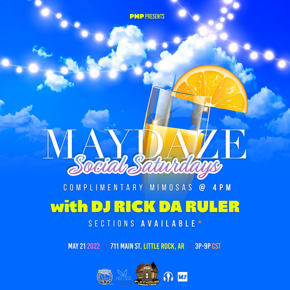 ccjsmooth's tweet photo. vibes this Saturday
free mimosas starting @ 4
sounds by @gotdamnrick
#MayDaze ๐ฅ๐พ https://t.co/ajS9XOGdCe