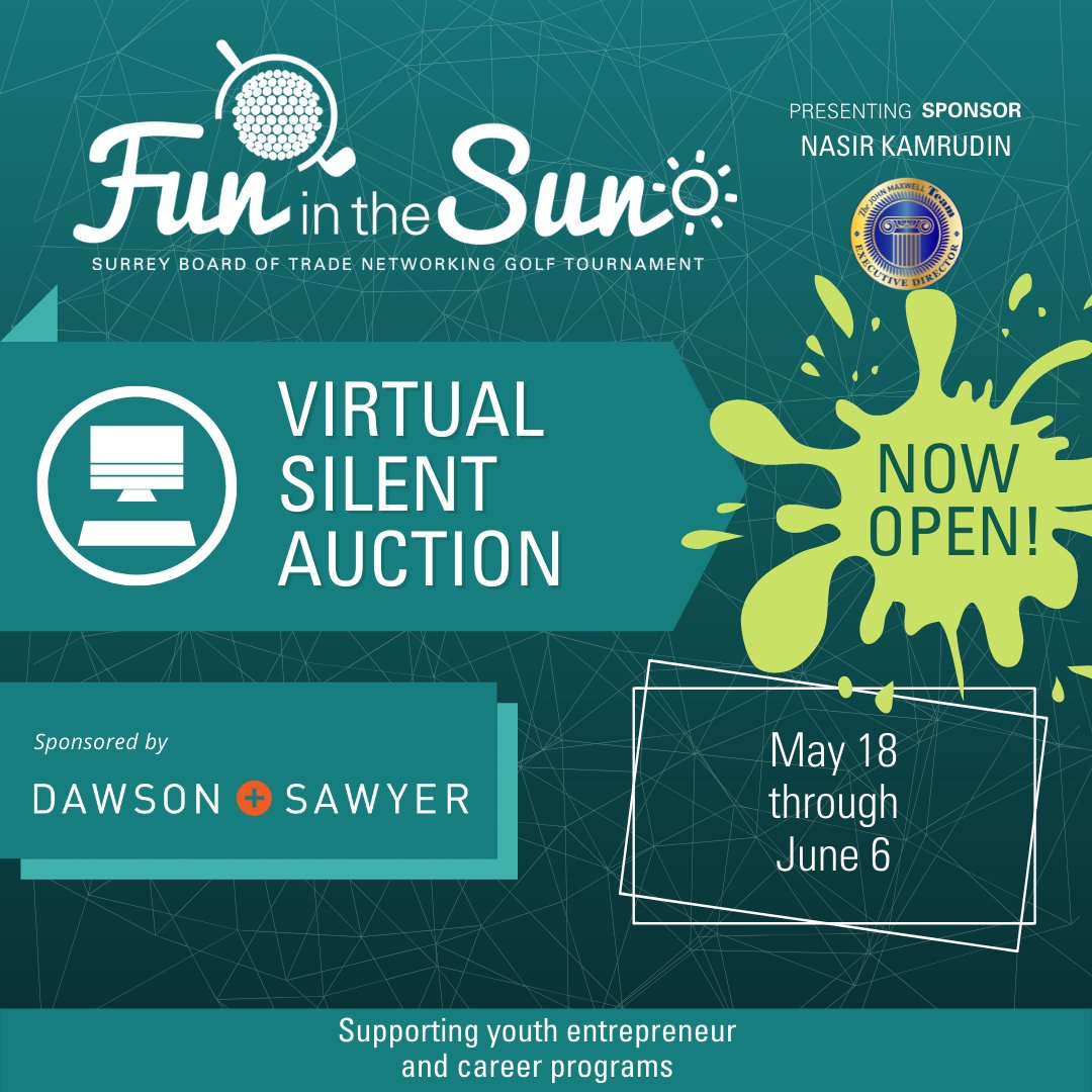 SWRBOT's tweet photo. Ready, set, bid! Our virtual silent auction is now open! With 65+ prizes and growing, there's something for everyone. Head to the auction site to see the list and place your bid!

https://t.co/UTi8vVJ2nu

#SurreyBC https://t.co/Tp4wkXsbFB