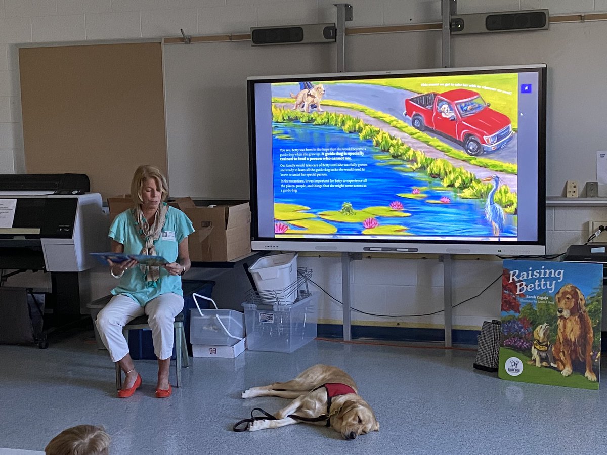 Thank you to Ms. Sarah who wrote Raising Betty for coming to <a href="/SachemWaverly/">Waverly Ave Elementary</a> today with her therapy dog Fenway. You made our day! 🐶