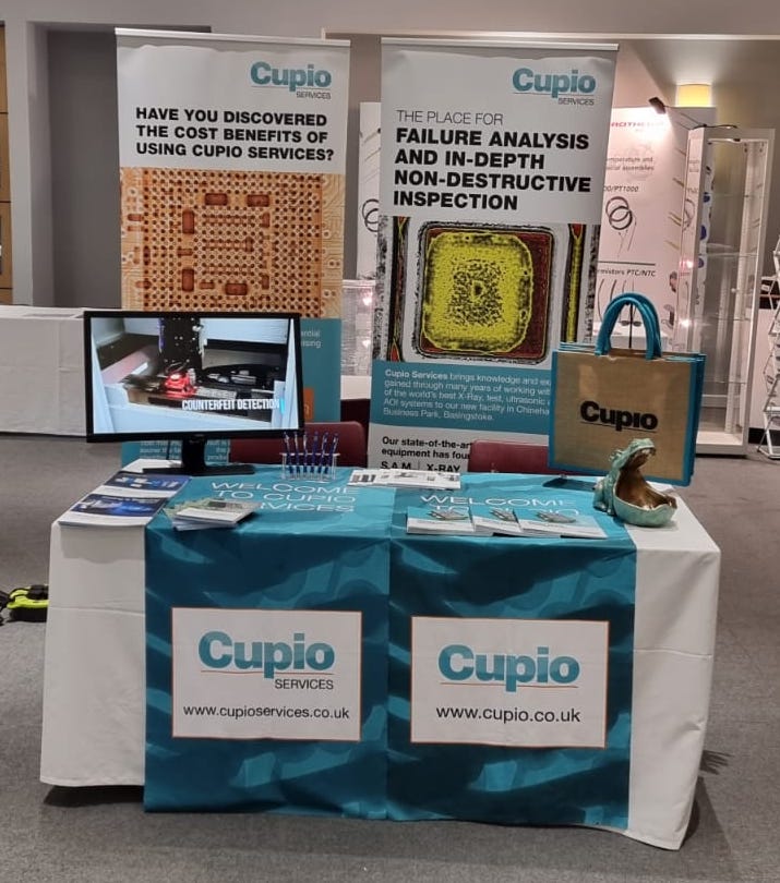 CupioLtd's tweet photo. All set and ready to go for the Electronic Component Show tomorrow.

Please do drop by if you're visiting the show.

#cupio
#cupioservices
#electroniccomponentshow
#electroniccomponentshow2022 https://t.co/vptjzq1wwh