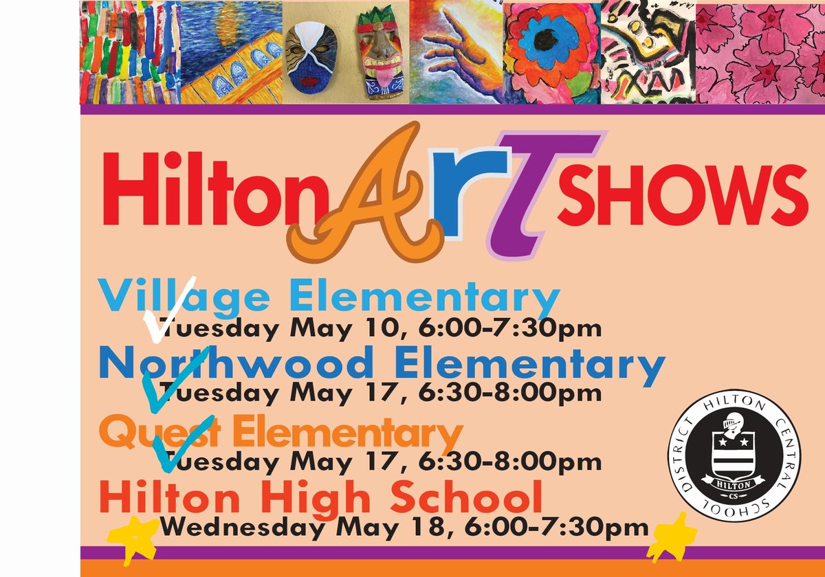 ONE more! Tonight, at Hilton High School, our last year-end Art Exhibition... from our amazing High School student-artists! 6:00-7:30! Come enjoy an incredible showcase of work! #artshowseason