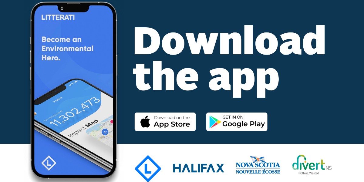 Download the @litterati app for iOS or Android! Help us keep the municipality clean while providing us with valuable data to help guide our education efforts around litter. Learn more here: halifax.ca/litterati