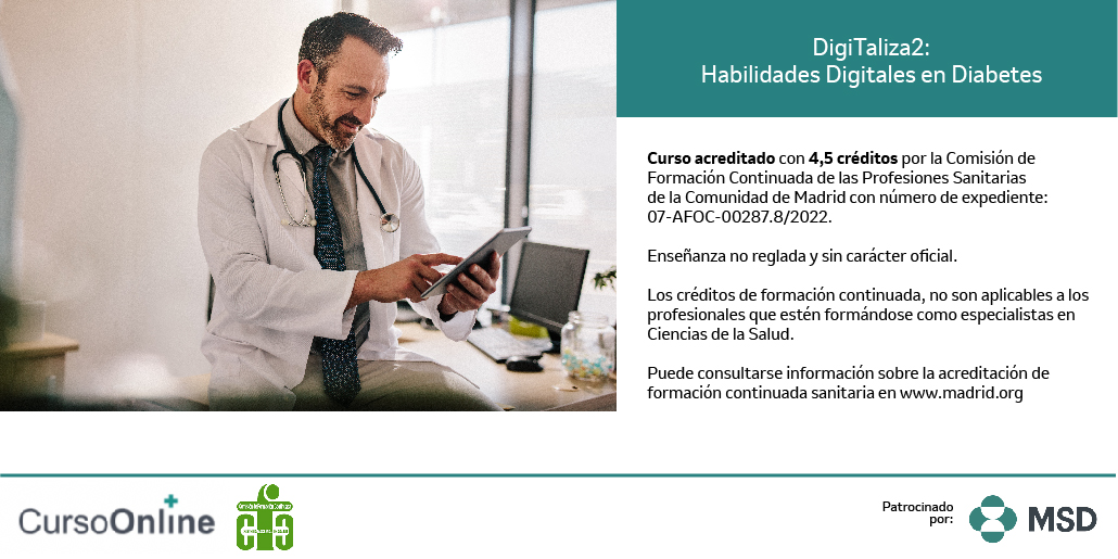msd_es's tweet photo. 👉🏻Descubra todas las competencias digitales en #diabetes con este curso de #FormaciónMSD que impulsa la #telemedicina y contribuye a mejorar los resultados de #salud para: 
#Medicina https://t.co/bdYXqYa8ET
#Enfermería https://t.co/QDKEdBT4Xa https://t.co/xtNVbLPWE9