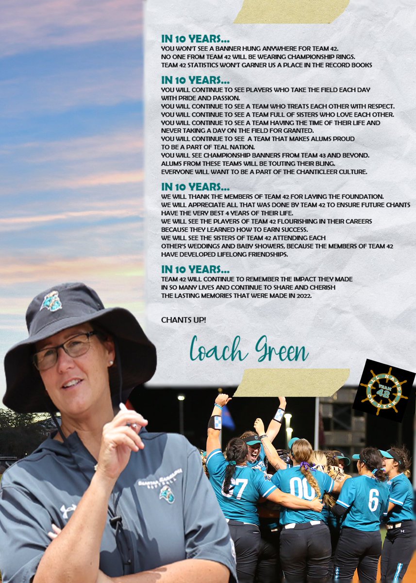 I have coached so many special teams over the years and appreciate them so much, but wanted to share my thoughts on this one because our record is not reflective of all that we accomplished. Thank you Team 42. #TealNation #AllHandsOnDeck