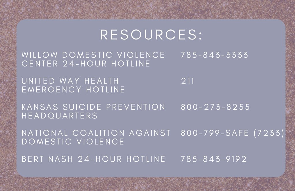 WillowDVCenter's tweet image. We at The Willow believe everyone is entitled to lives free from violence and are here to help our community through this awful time. If you are in pain, please reach out. If not to us, then to one of our community partners. 785-843-3333