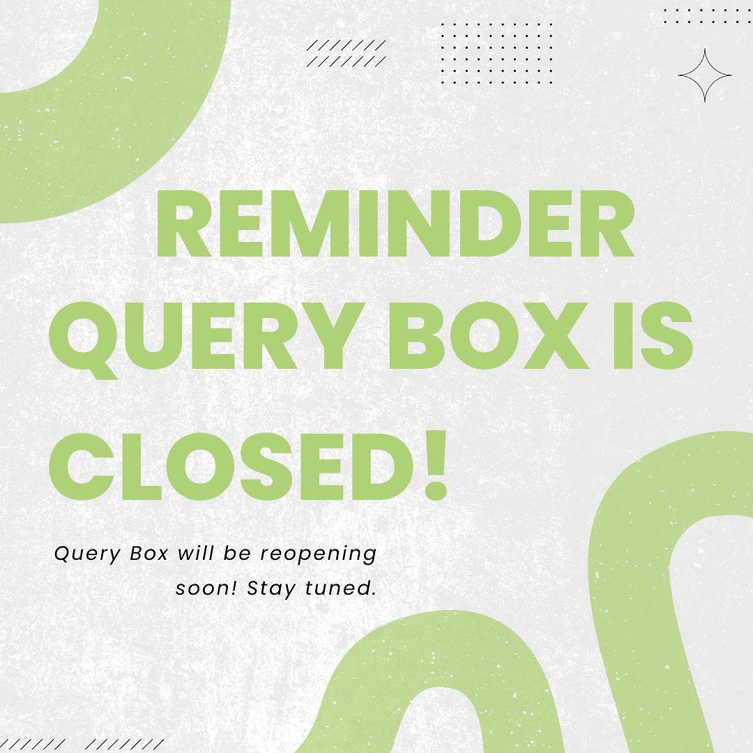 CorvisieroLit's tweet photo. Just a soft friendly reminder that our query box is closed right now… however it will be reopening soon! Stay tuned!❤️✨ 
.
.
.

#literaryagency #literacy #writing #writingquery #query #book #books #booktwitter #AMwriting #bookpitch https://t.co/AdExbOrlGq