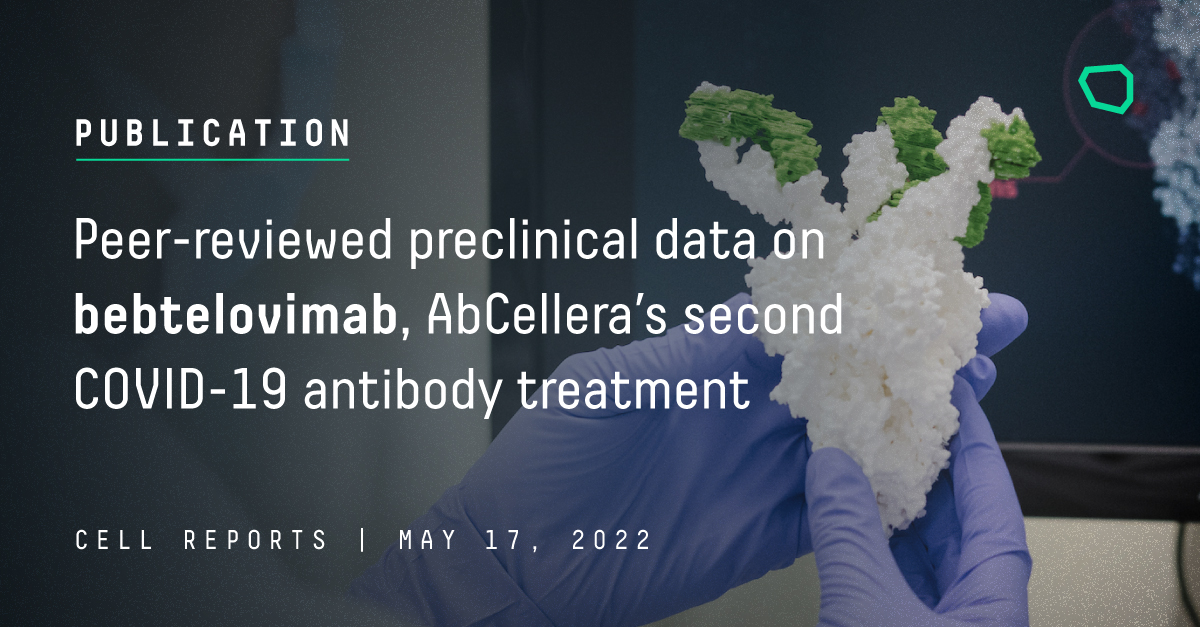AbCelleraBio's tweet photo. .@CellReports publishes data on bebtelovimab, the second AbCellera-discovered COVID-19 antibody treatment. This potent antibody therapy for COVID-19 is effective against all currently known variants of concern, including Omicron and the BA.2 subvariant.
https://t.co/9yUcg5TSmN https://t.co/rcdaA5SvBM