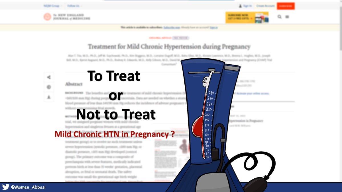#Cartoons in #Nephrology !

Check of the CHAP Trial, Published in @NEJM, that will be discussed in #NephJC Chat Next Week. It discusses Mild Chronic HTN Treatment during Pregnancy. 

@NephJC #nsmc22 #nsmc2022 @NSMCInternship