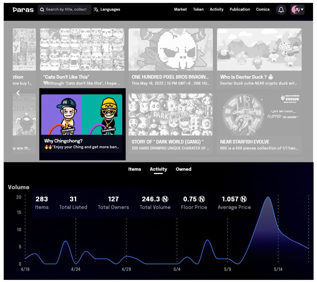 🔥🔥 Hi!
If you are #parasCreators #nearCreators
You can use this tables to tell collectors about your activities 
📍worldnftevent.com/paras
.
Simple conditions, just you hold only 1 card in Chingchong Collection
📍paras.id/wis_ktl.near/c…
.
@ParasHQ 
#NEARcollector #NFTTHAILAND
