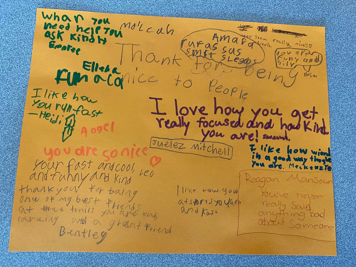 LJohnsonTeacher's tweet photo. Words of Kindness Graffiti Walls! ❤️@3TrailsTigers @ISDSchools #kcedu #peersupport #kindness #7moredays #loopingclass #2ndto3rdgrade https://t.co/rHQpin6SIK
