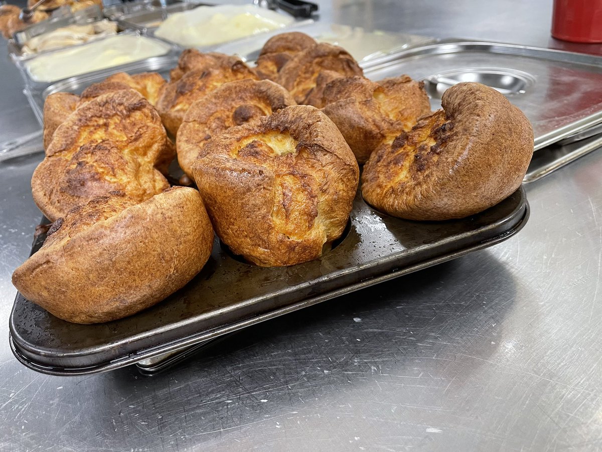 WycliffeKitchen's tweet photo. Another successful roast dinner day @WycliffePrimary 120 Yorkshire Puddings devoured by our wonderful children @mellorscatering https://t.co/OQRPoPC5wL