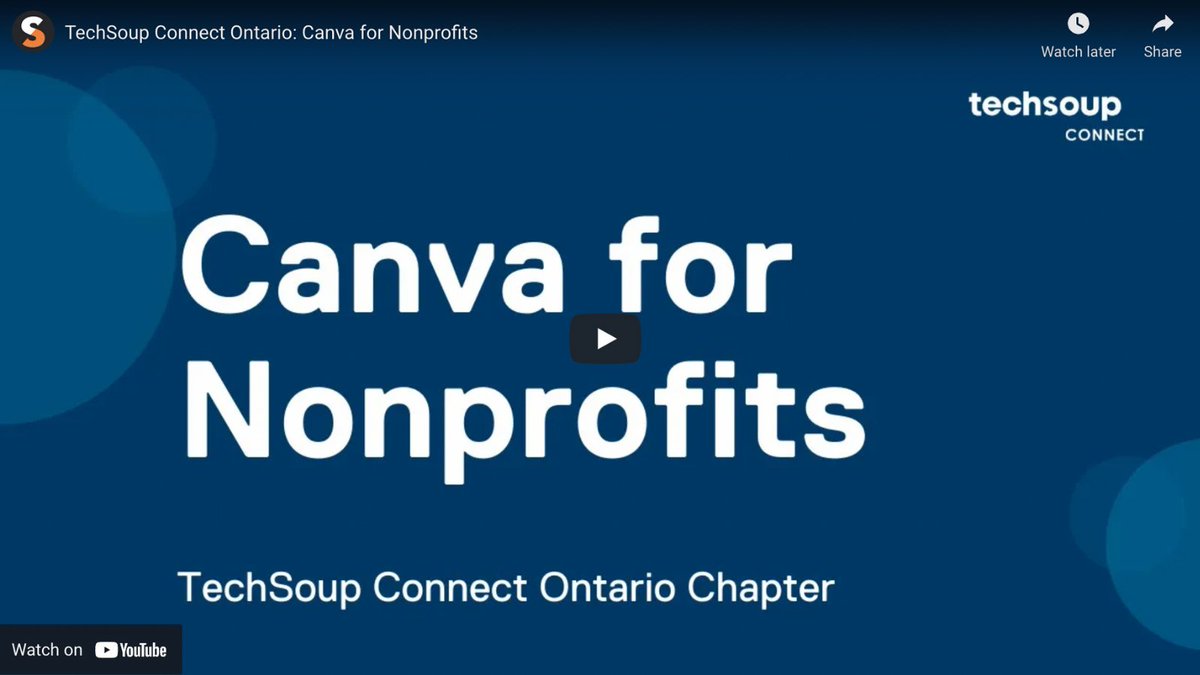 TechSoup's tweet photo. The @TechSoupConnect Ontario Chapter recently hosted a webinar on the best tips for using @canva at your #nonprofit. Check out the replay, presented by @sandraeamor: https://t.co/jngMmlCFNp

#NPDesign #Design4Good #GraphicDesign https://t.co/Adlx0Q5wFV