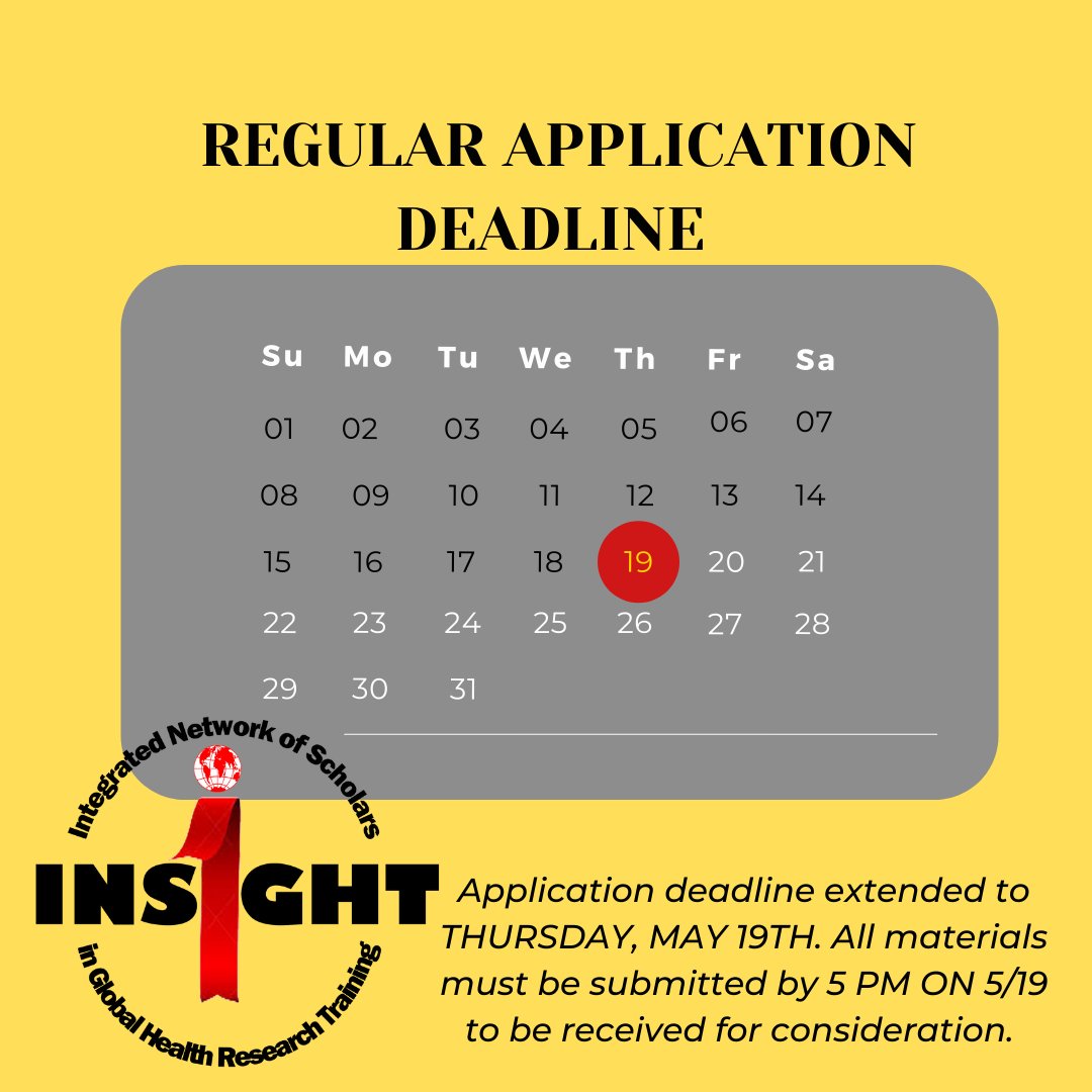 DEADLINE EXTENSION!!

The application deadline has been extended to Thursday, May 19th. All application materials must be submitted by 5 pm on the 19th to be received for consideration by the review committee. Link to the application and application materials is in our bio!