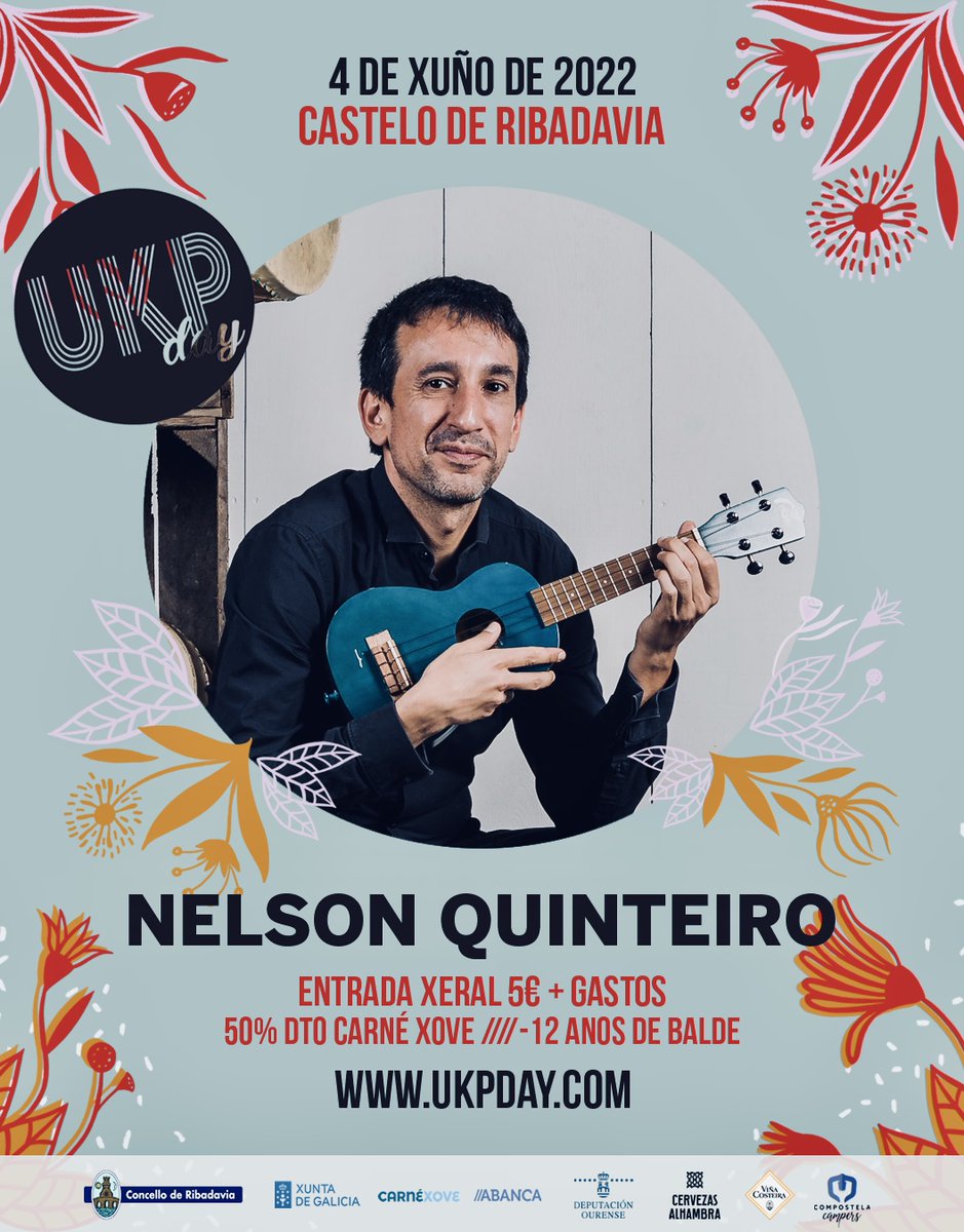 🤹‍♂️ NELSON QUINTEIRO // 4 DE XUÑO // FESTIVAL UKP DAY // RIBADAVIA
🎟ENTRADAS: woutick.es/.../entradas-u… 
--
#ukpday #festival #ukelele #ribadavia #xuño #ribeiro #castelo #momentosalhambra #carnéxove
