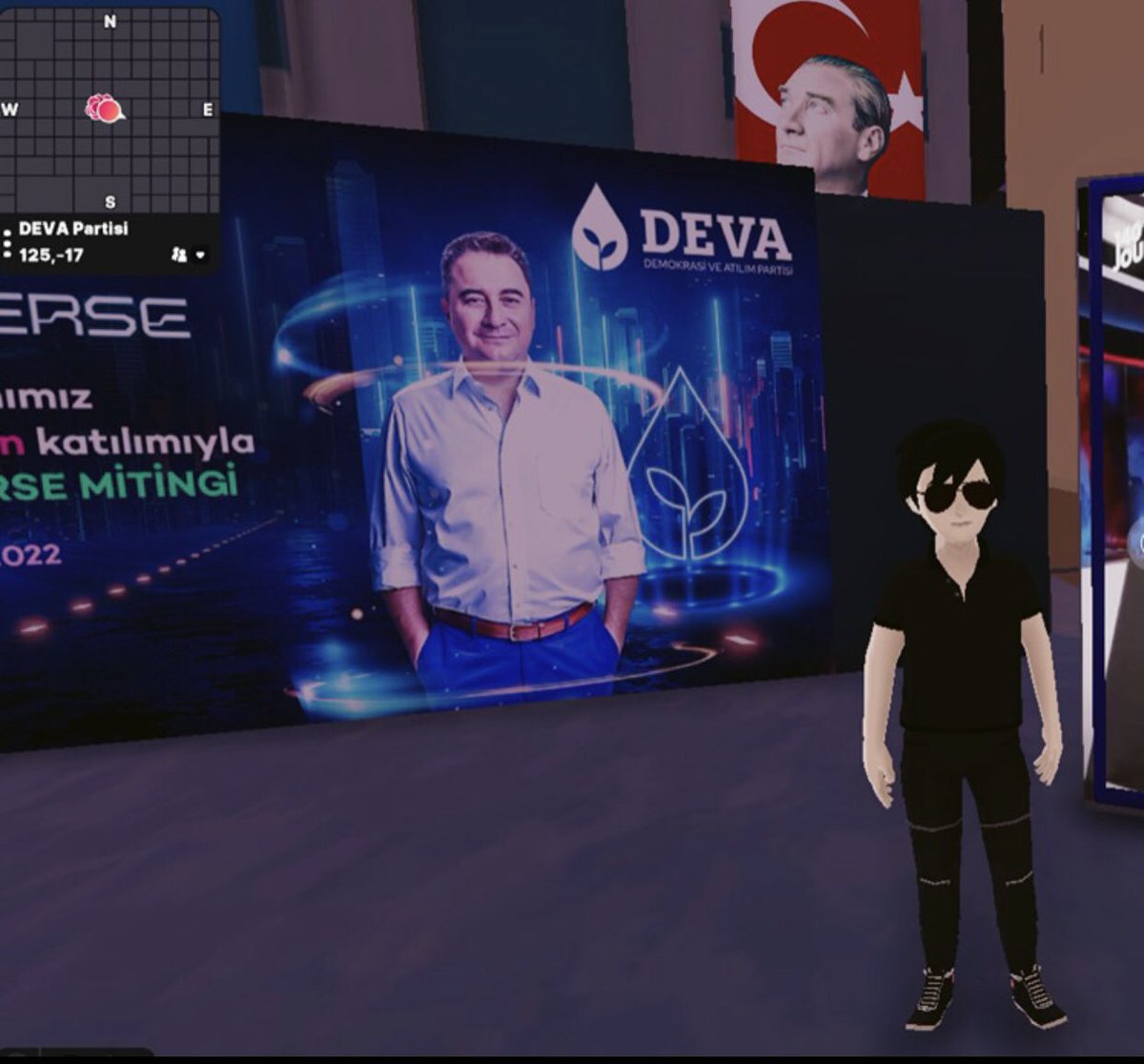 TugruLSozaT's tweet photo. DEVA Partimizin ilk METAVERSE Mitingine bizzat katılarak bu tarihi ana şahitlik ettik. DEVA Partisinin ufku bu ülkeyi Aydınlığa kavuşturacaktır. 🧿💧🌱
#DEVAVERSE
@alibabacan @sanemoktar @bdalgin @BurakCmst @Av_KemalAydemir @msoneravci @enerEKER5 @omergencc1986 @volkankor https://t.co/P1LKYjeZ2f