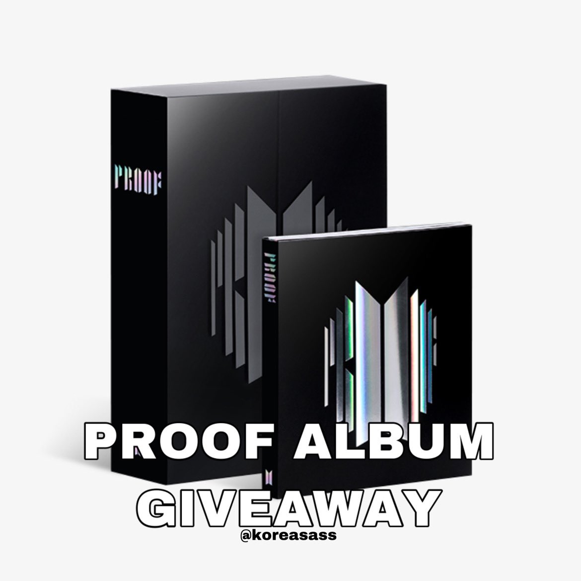 koreasass's tweet photo. #PROOF ALBUM GA @bts_twt
2 winners: 2 sets- one with album pc, one no pc 
open ww 🌎 
💗rules:
- must be following
- like rt &amp; tag a friend 
-include the hashtags #BTS_Proof and a screenshot streaming bts tracks! 
ends: 6.13 11AM est https://t.co/QkRNwOXxAa