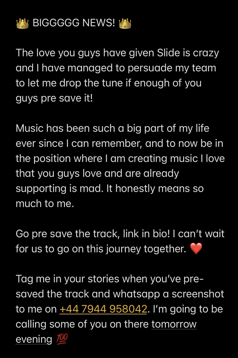 Go run up the pre save link, big love to you all! juniorandre.lnk.to/SlidePresave