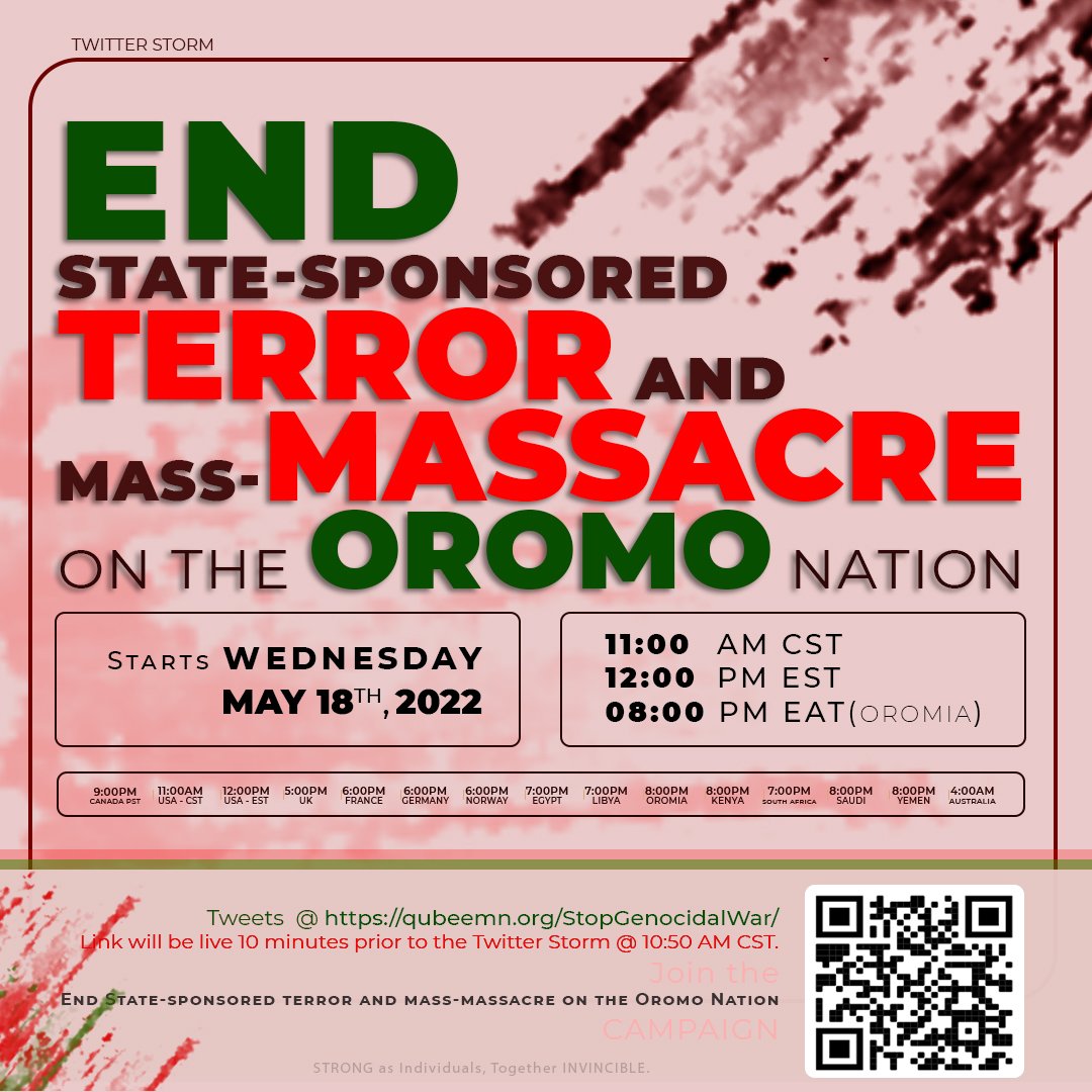 MilkeessaaB's tweet photo. ETH has continued committing crimes against humanity against Oromos. Innocent Oromo civilians are being killed daily. Stop genocide against Oromos! @amnestyusa @hrw @UNHumanRights @StateDept @SFRCdems @CNN @BBCWorld @FRANCE24 @Reuters #OromoVoice #StopOromoGenocide https://t.co/Tj9E1ikRry