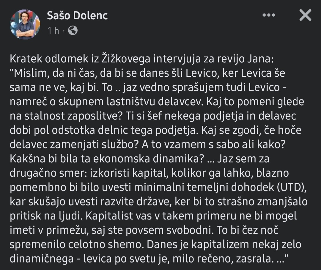 Zdej je pameten, prej pa "moja Levica" 🤣