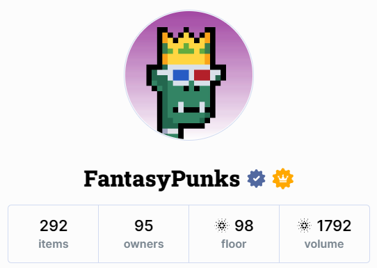FantasyPunksNFT's tweet photo. Don't miss your chance, floor for these is quite impressive recently 🚀 https://t.co/1GBh6cUxUM