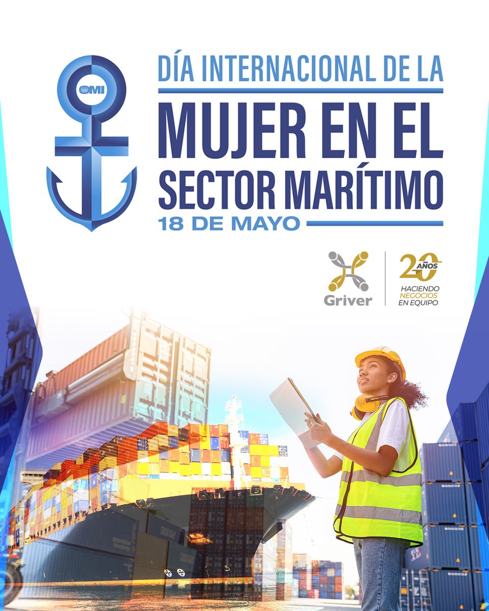 Hoy celebramos a todas nuestras colaboradoras en el sector marítimo y reconocemos su arduo trabajo, reafirmando el compromiso por generar condiciones laborales libres de obstáculos para las mujeres.

#WomenInMaritimeDay #Griver