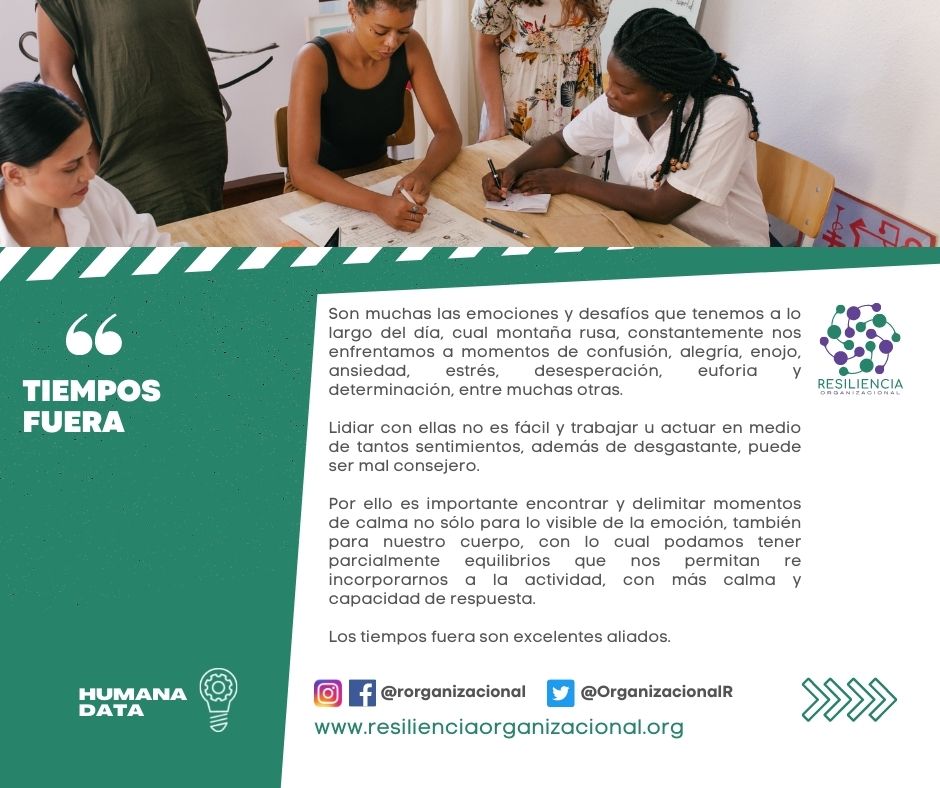 generacambios's tweet photo. "Tiempos fuera" pausas activas que nos permitan equilibrar el sentir en nuestro día a día #HumanaData de #ResilienciaOrganizacional https://t.co/gbPYqh826b