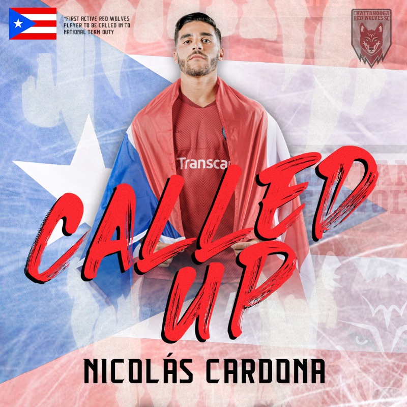 ChattRedWolves's tweet photo. Nicolás Cardona was named to the Puerto Rico National Team roster, the first active Red Wolves player to be called into national team duty!

¡Felicidades, @nicolasjcardona! 🇵🇷

@HuracanAzulPR take on the Cayman Islands and the British Virgin Islands on 6/9 and 6/12

#DaleNico
