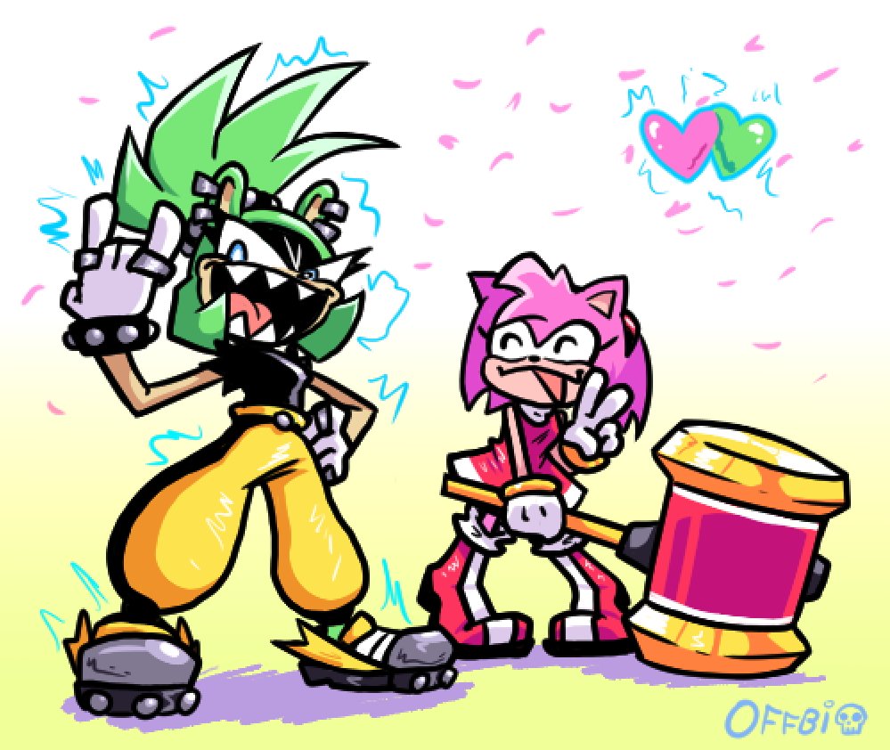 「Did this funni lil doodle of Sonic and A」|Offbi 🆖のイラスト