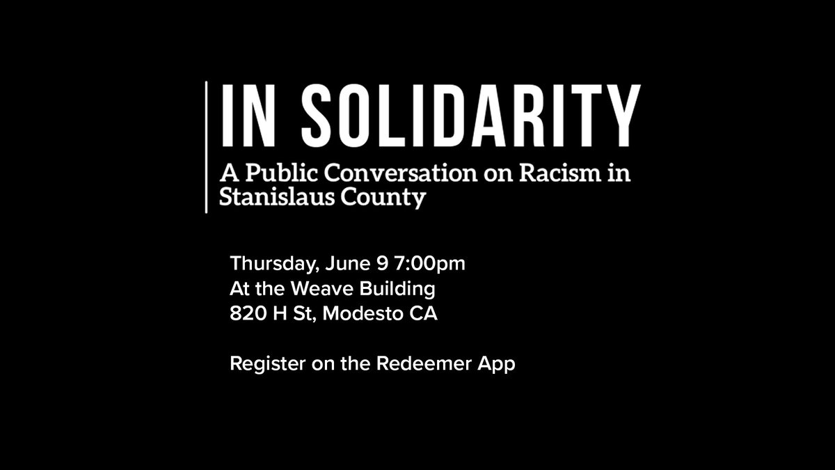 There will be another In Solidarity: A Public Discussion on Racism in #Stanislaus County event held at our building on June 9. For more information click here: ow.ly/9J9L50Jbsxi