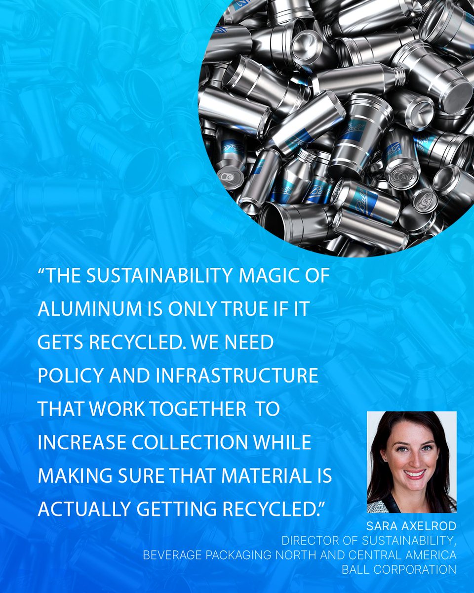 At Ball, it’s clear the role we must play in advancing positive policies around recycling infrastructure. Our Director of Sustainability, Sara Axelrod, recently spoke on the topic at @GreenBiz's #Circularity22. One takeaway? Collection and recycling are not synonymous.