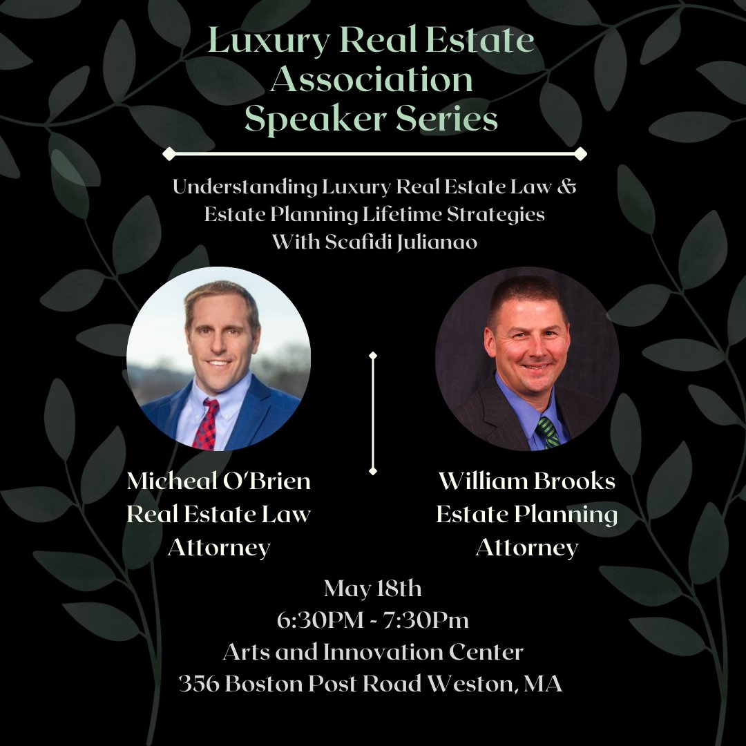 LuxRealEstAssoc's tweet photo. Reminder we have another addition in our speaker series tonight at the Arts and Innovation Center in Weston MA. We hope to see you there! https://t.co/msLUyw1WqL